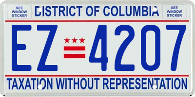 DC license plate EZ4207