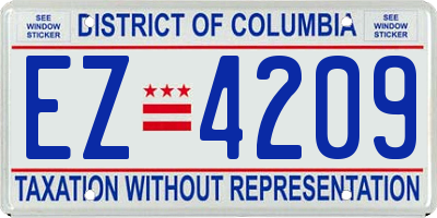 DC license plate EZ4209