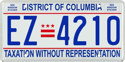 DC license plate EZ4210