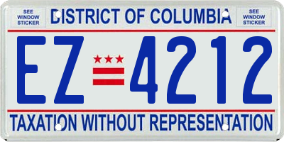 DC license plate EZ4212