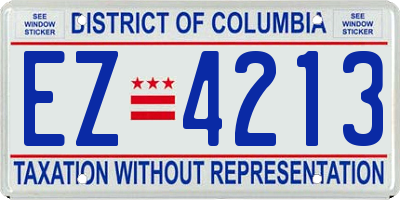 DC license plate EZ4213