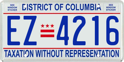 DC license plate EZ4216