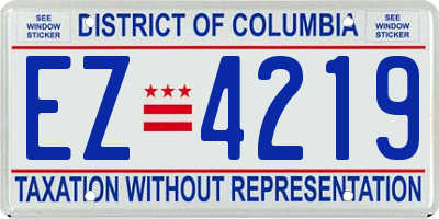 DC license plate EZ4219