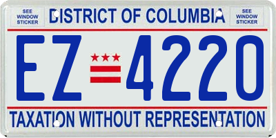 DC license plate EZ4220