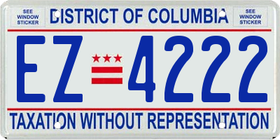 DC license plate EZ4222