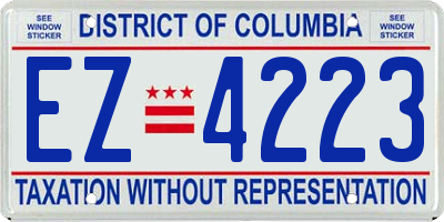 DC license plate EZ4223