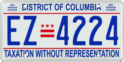 DC license plate EZ4224