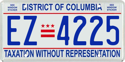 DC license plate EZ4225