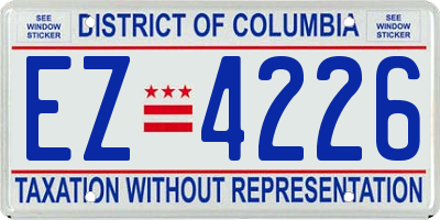 DC license plate EZ4226