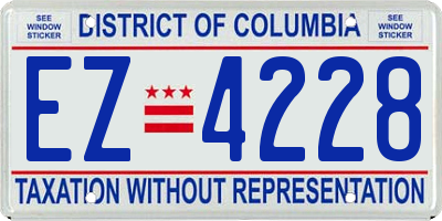 DC license plate EZ4228