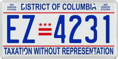 DC license plate EZ4231