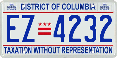 DC license plate EZ4232