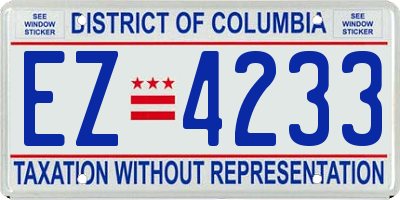 DC license plate EZ4233