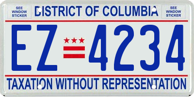 DC license plate EZ4234