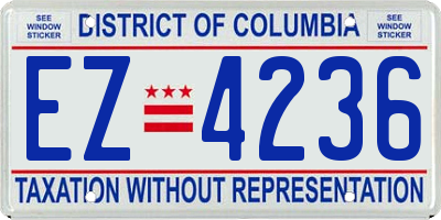 DC license plate EZ4236