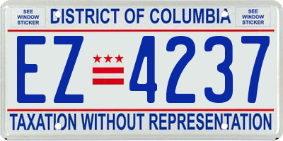 DC license plate EZ4237