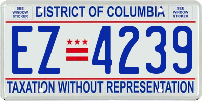 DC license plate EZ4239