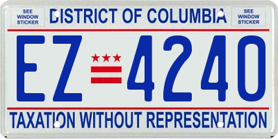 DC license plate EZ4240