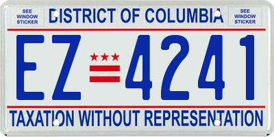 DC license plate EZ4241