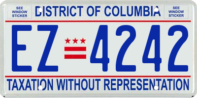 DC license plate EZ4242