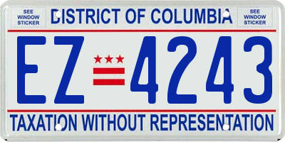 DC license plate EZ4243