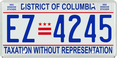 DC license plate EZ4245