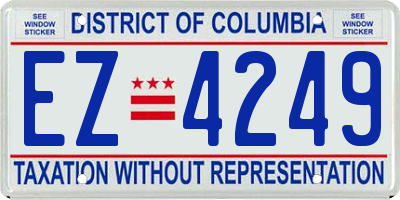 DC license plate EZ4249