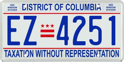 DC license plate EZ4251