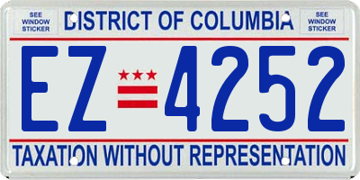 DC license plate EZ4252