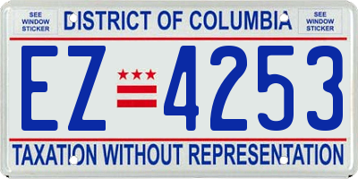 DC license plate EZ4253