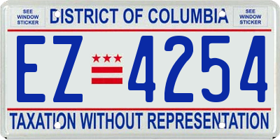 DC license plate EZ4254