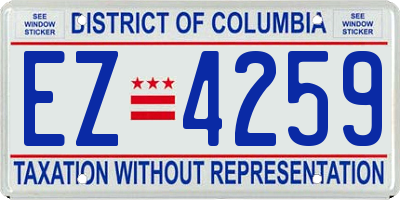 DC license plate EZ4259