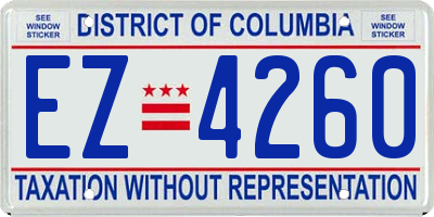 DC license plate EZ4260