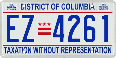 DC license plate EZ4261