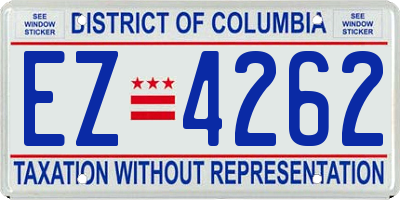 DC license plate EZ4262