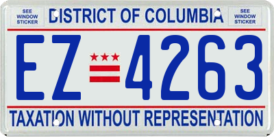 DC license plate EZ4263