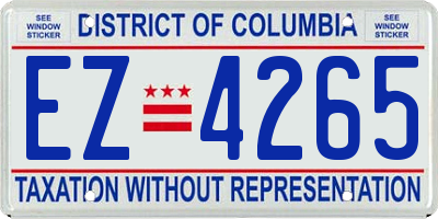 DC license plate EZ4265