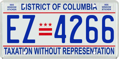 DC license plate EZ4266