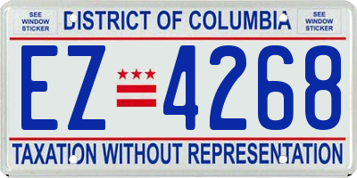 DC license plate EZ4268