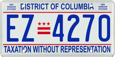 DC license plate EZ4270