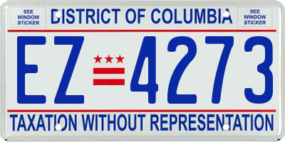 DC license plate EZ4273