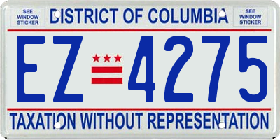 DC license plate EZ4275