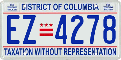 DC license plate EZ4278