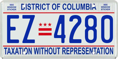 DC license plate EZ4280