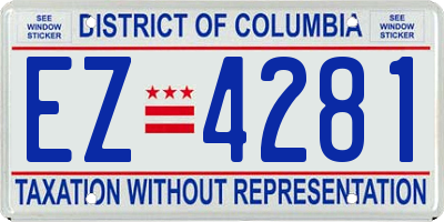 DC license plate EZ4281