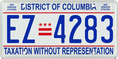 DC license plate EZ4283