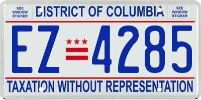 DC license plate EZ4285