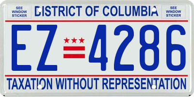 DC license plate EZ4286