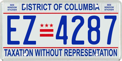 DC license plate EZ4287