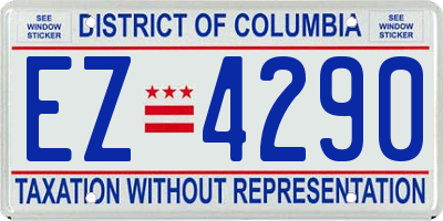 DC license plate EZ4290